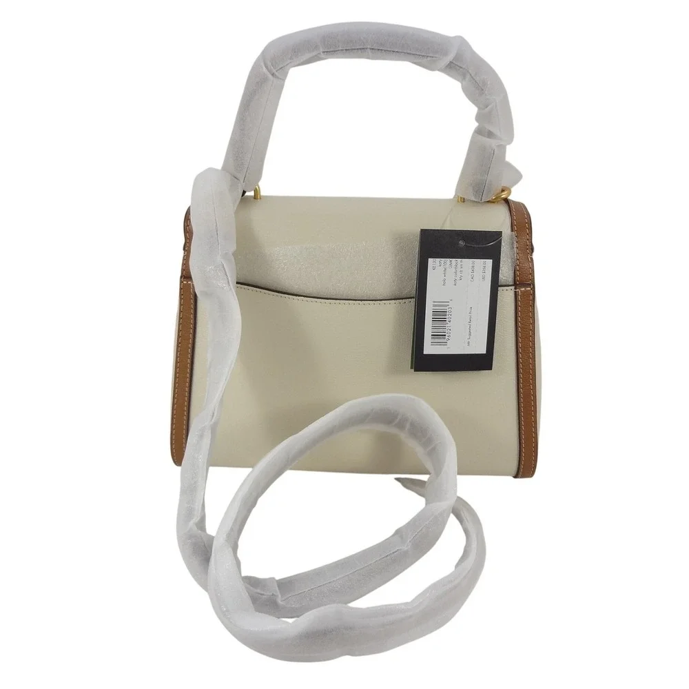 Kate Spade Katy Small Top Handle Bag Halo White Tan Colorblock Leather KE130 NEW